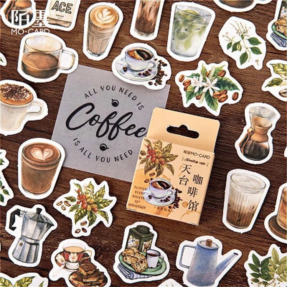 Traditional Coffee House, Beans, Grinders, 46 Deco Stickers - Picture 2 of 8